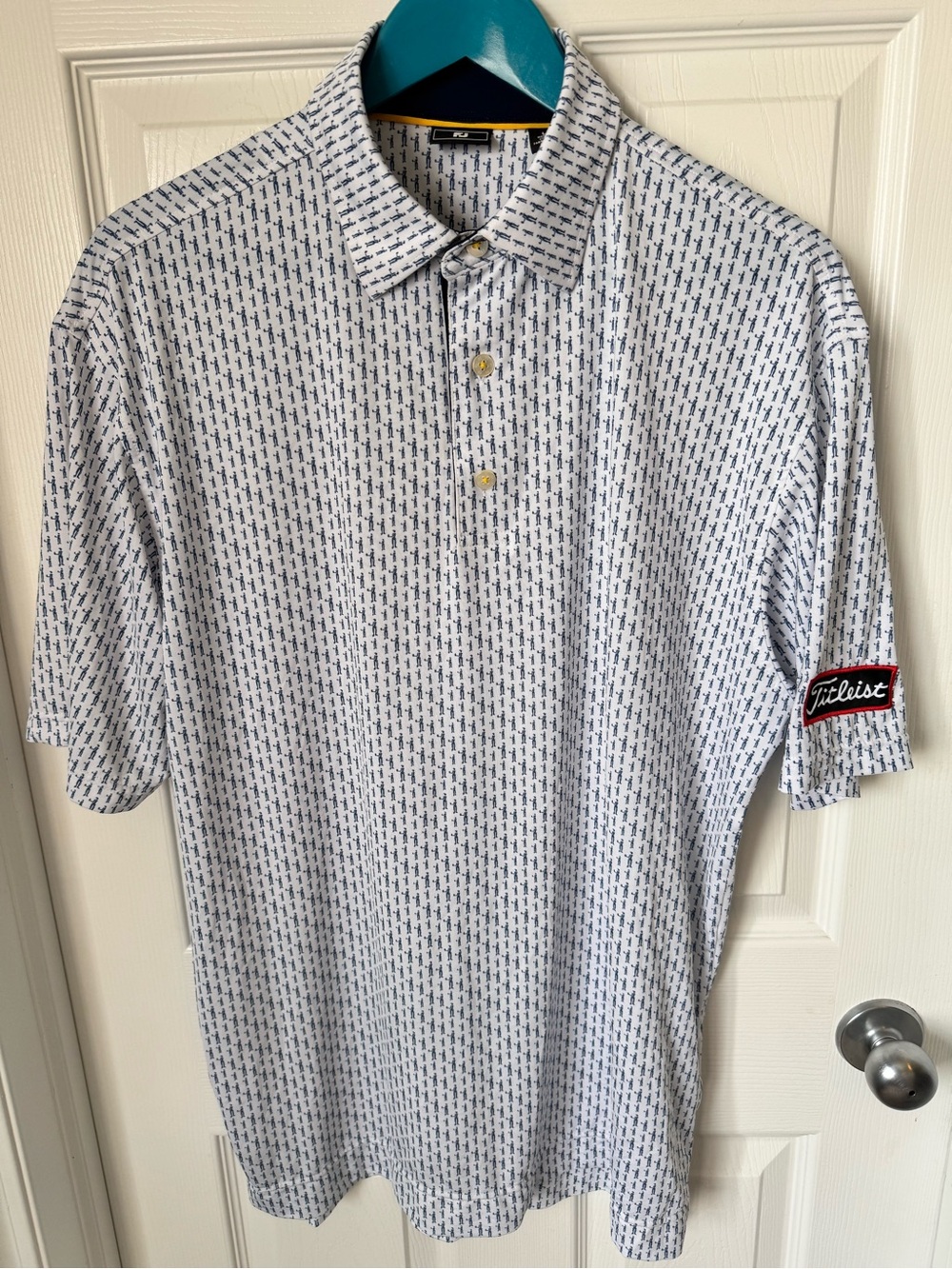 Mens Footjoy x Titleist Premium Golf Polo Short Sleeve All Over Print Large